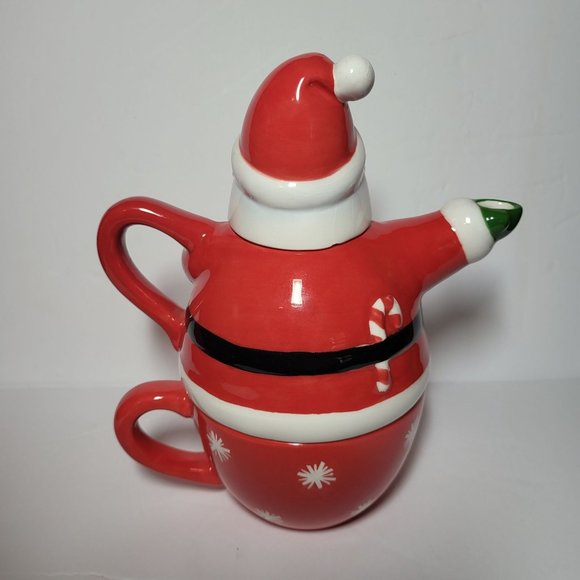 Hallmark Santa Teapot with Cup Stack Set of 3 - Picture 4 of 12